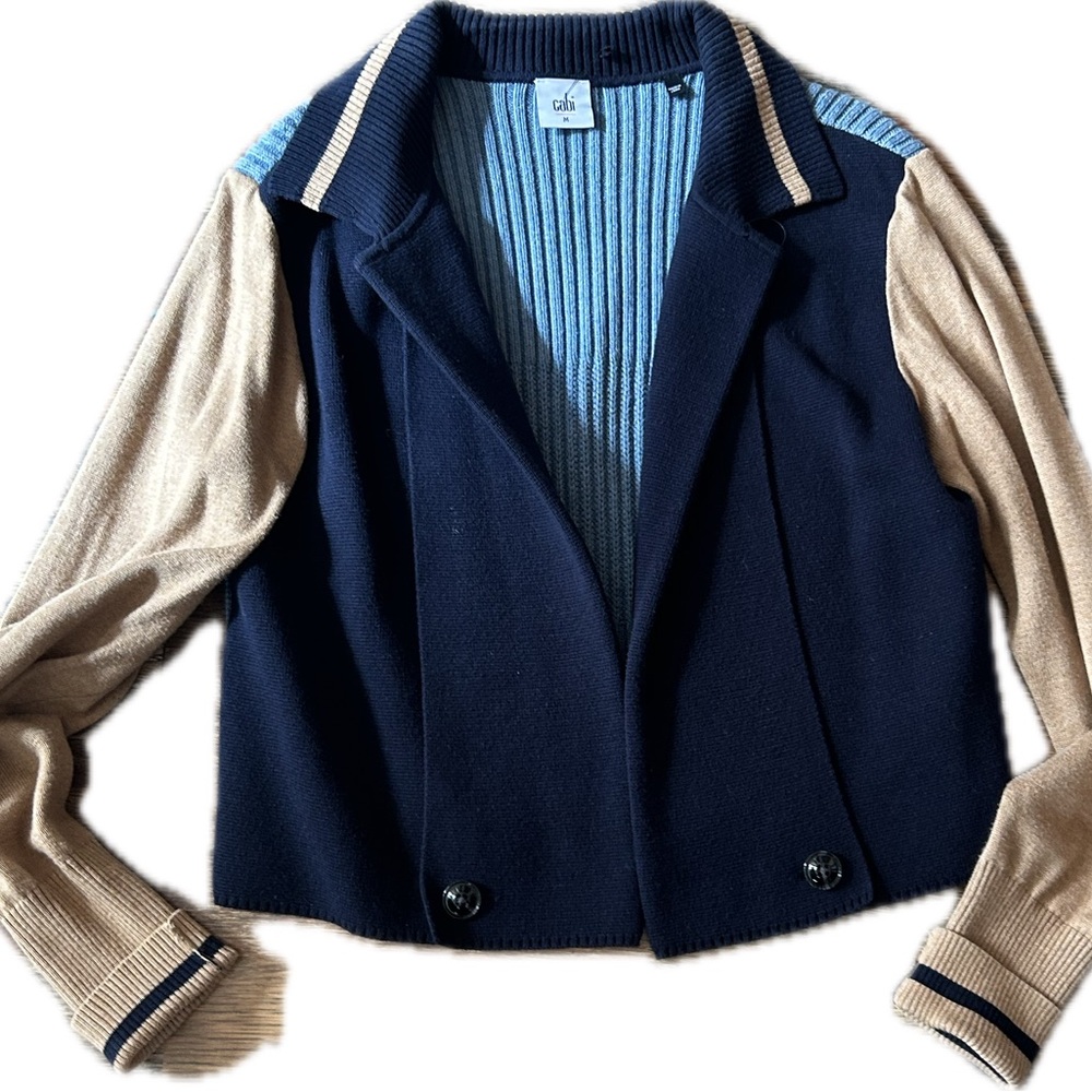 CAbi Navy and Tan Blazer